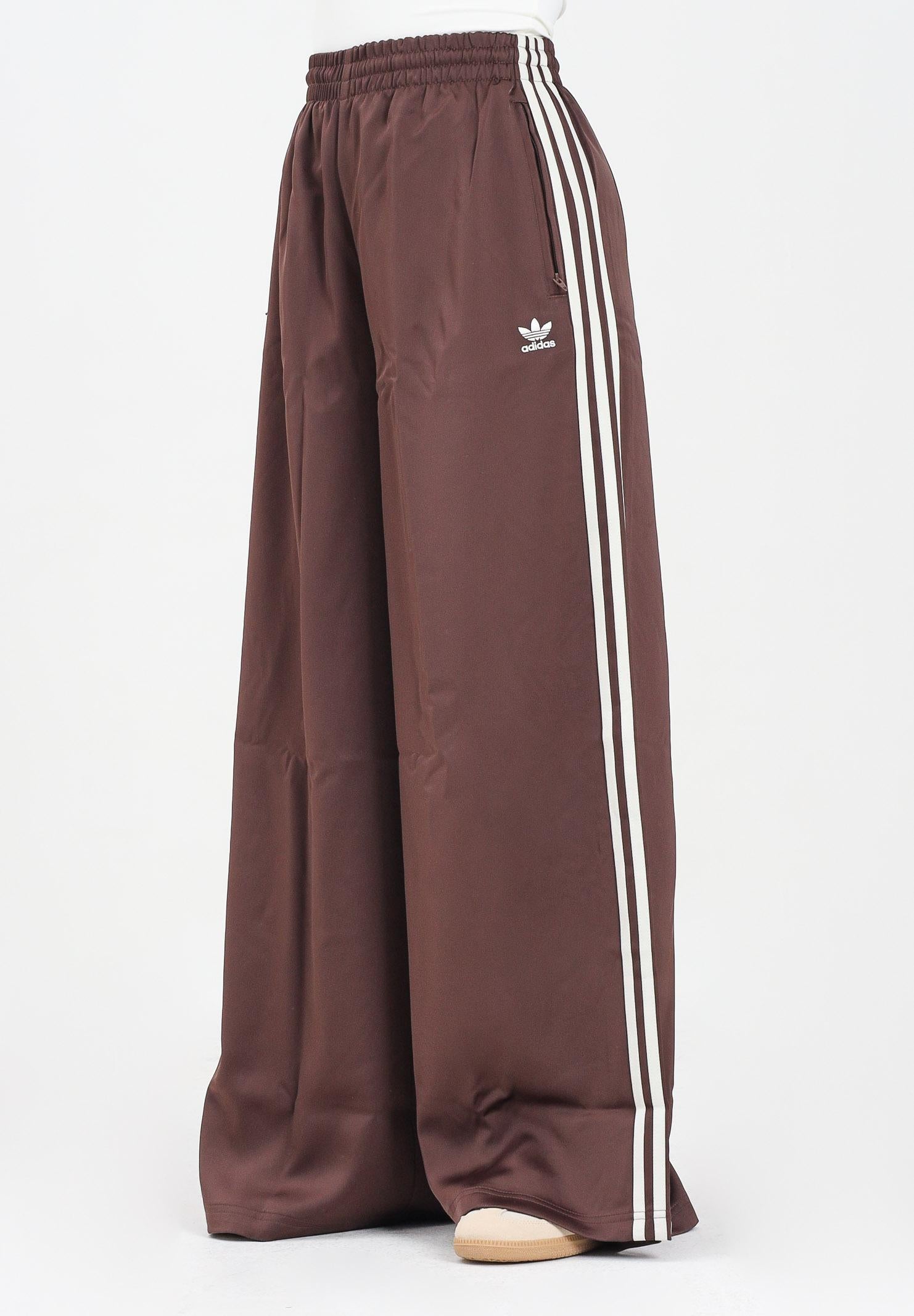 ADIDAS ORIGINALS Pantalone sportivo adicolor Satin Wide Leg marrone da donna KD2541 . ADIDAS ORIGINALS 