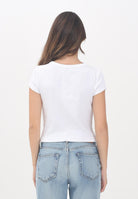 CALVIN KLEIN JEANS T-shirt a manica corta bianca da donna con patch logo LV047C200GYAA  CALVIN KLEIN JEANS 