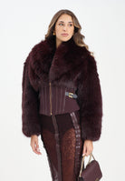 ELISABETTA FRANCHI Pelliccia bordeaux da donna con bustier GB05A57E2 EA4 ELISABETTA FRANCHI 