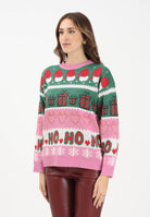 ONLY Maglione girocollo rosa da donna con stampe natalizie 15354974 FuchsiaPink ONLY 