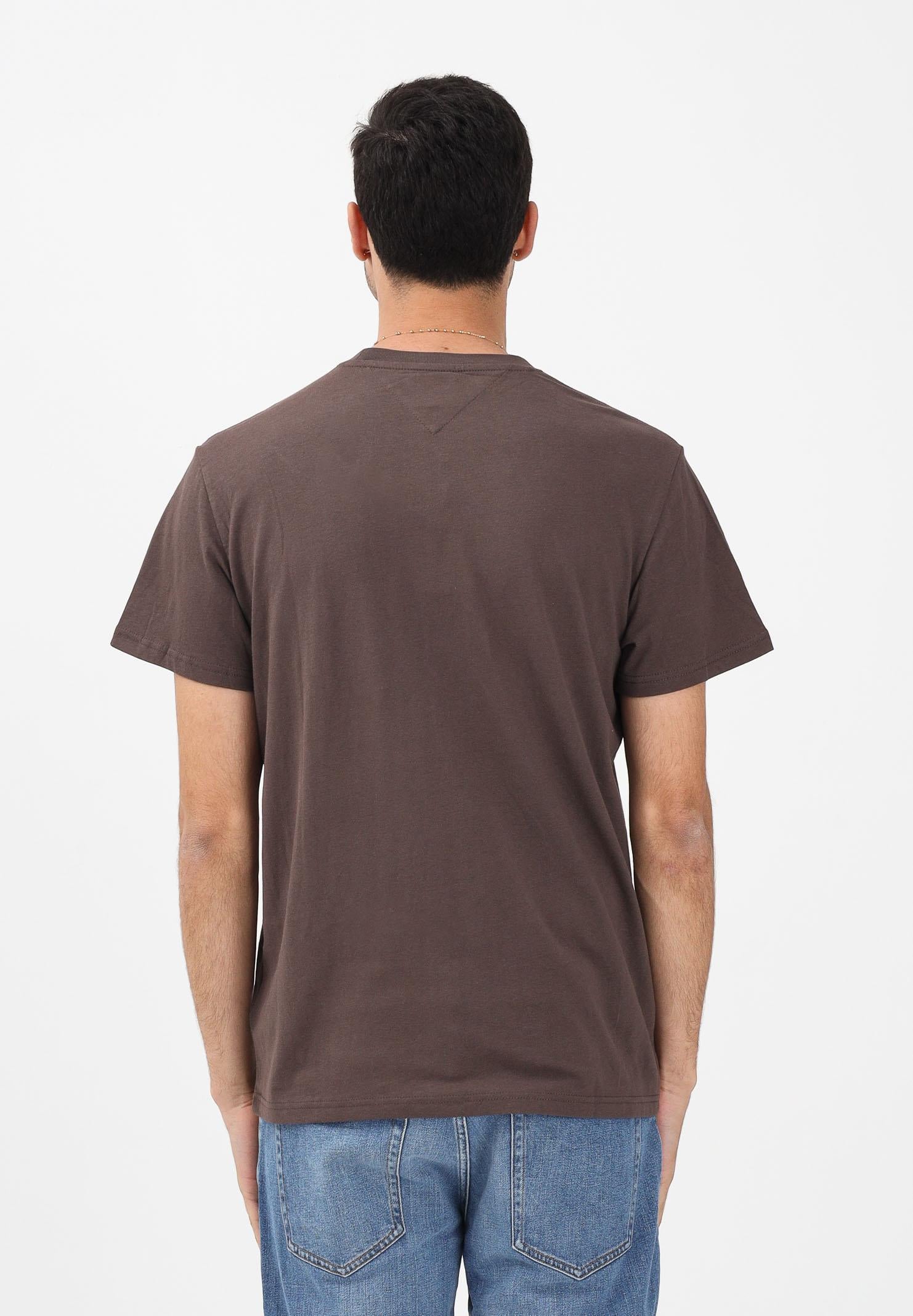 TOMMY JEANS T-shirt a manica corta marrone da uomo con logo DM0DM21780 GW1 TOMMY JEANS 