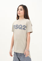 DSQUARED2 T-shirt a manica corta beige per donna, ragazzi e bambini con ricamo logo DQ2749D004G DQ717 DSQUARED2 