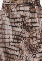 ELISABETTA FRANCHI Gonna midi cacao da donna con stampa alligatore<BR/> GO14961E2 644 ELISABETTA FRANCHI 