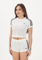 ADIDAS ORIGINALS Maglia a manica corta KNITTED CROCHET CALI bianca da donna<BR/> KE0200 . ADIDAS ORIGINALS 