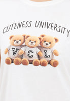 VICOLO T-shirt a manica corta bianca da donna con stampa RF0600 BI VICOLO 