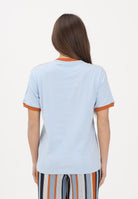 ADIDAS ORIGINALS T-shirt a manica corta SUMEMR GLOW ADVANCED THREE STRIPES azzurra da donna KY8125 . ADIDAS ORIGINALS 