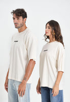BARROW T-shirt a manica corta color crema per uomo e donna con maxi stampa sul retro F5BWUATH049 013 BARROW 