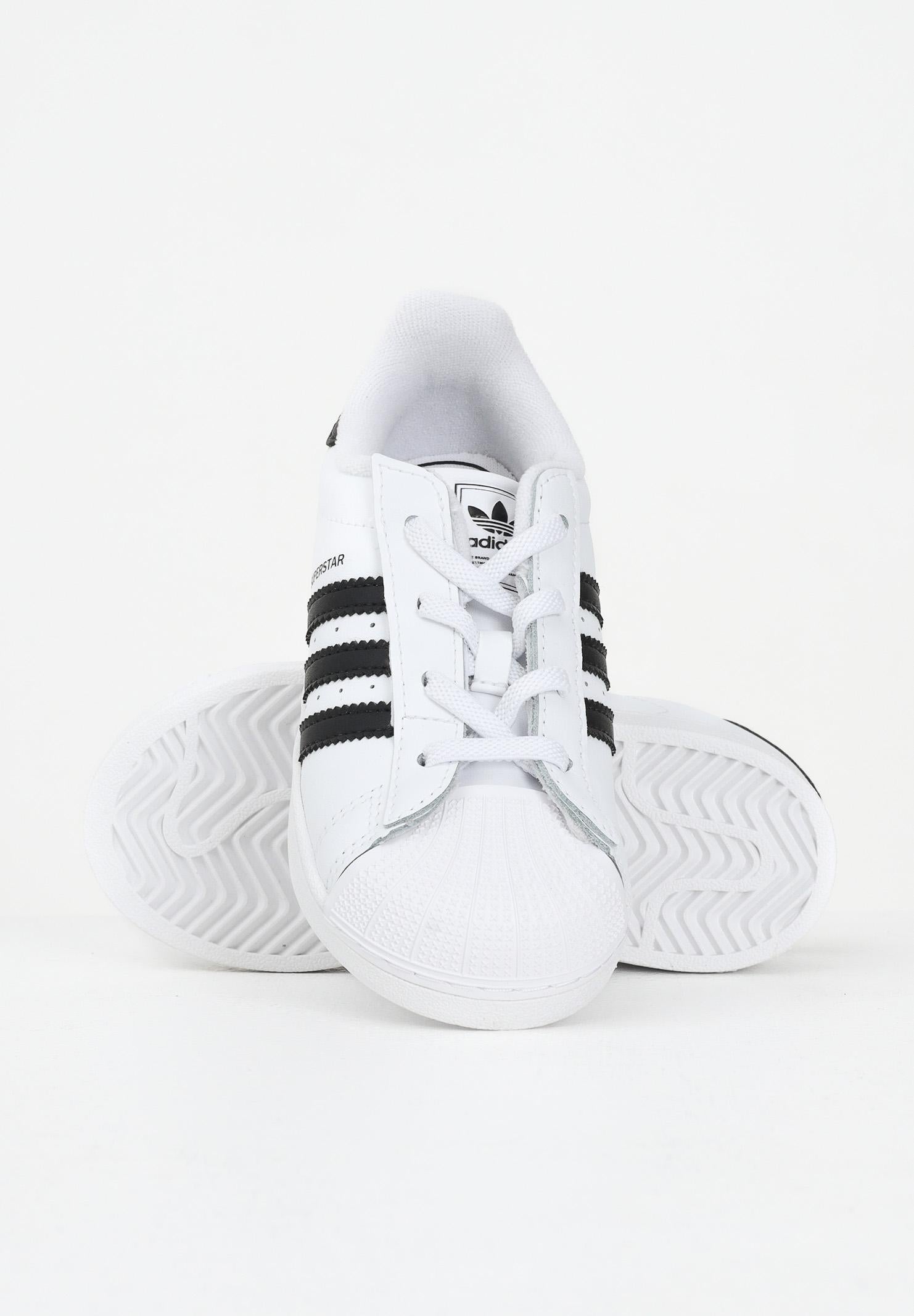 ADIDAS ORIGINALS Sneakers Superstar II Elastic Lace bianche e nere da neonato JH9984 . ADIDAS ORIGINALS 