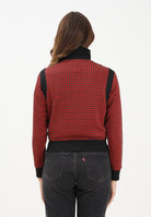 ADIDAS ORIGINALS Felpa con zip pied-de-poule rossa e nera da donna JY3461  ADIDAS ORIGINALS 