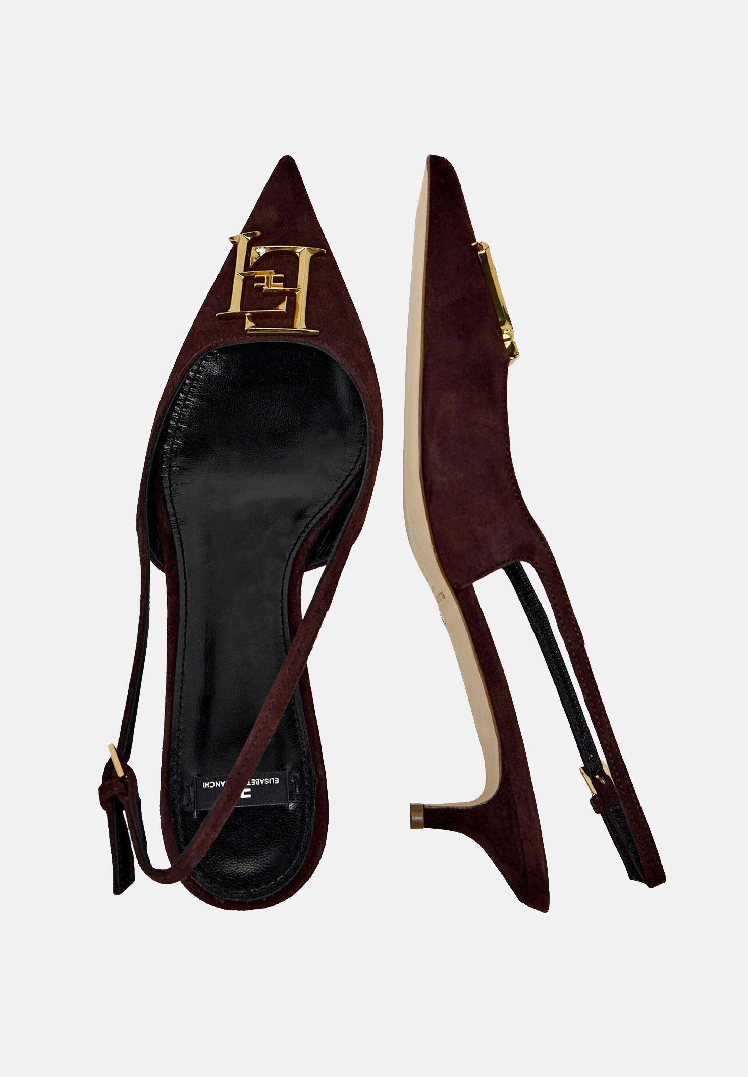 ELISABETTA FRANCHI Slingback realizzate in suede cacao da donna SA17L61E2 644 ELISABETTA FRANCHI 