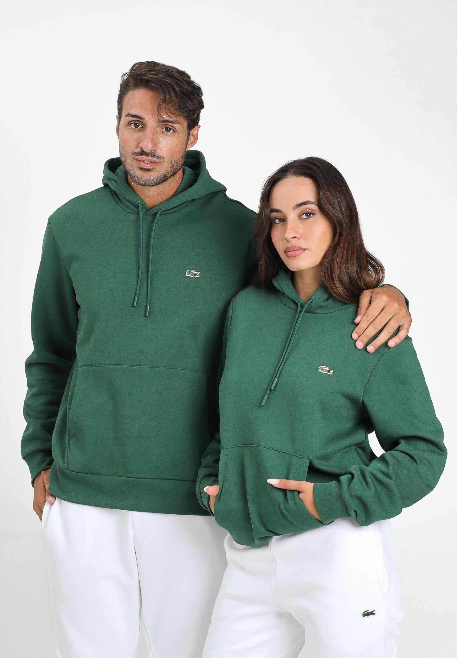LACOSTE Felpa con cappuccio verde per uomo e donna SH9623 132 LACOSTE 