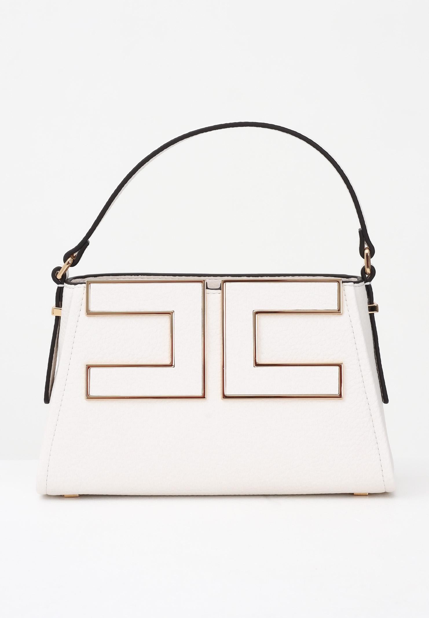 ELISABETTA FRANCHI Borsa a spalla latte da donna con logo BS36A56E2 DZ9 ELISABETTA FRANCHI 