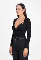 ELISABETTA FRANCHI Body manica lunga nero da donna con drappeggi BO00356E2 110 ELISABETTA FRANCHI 