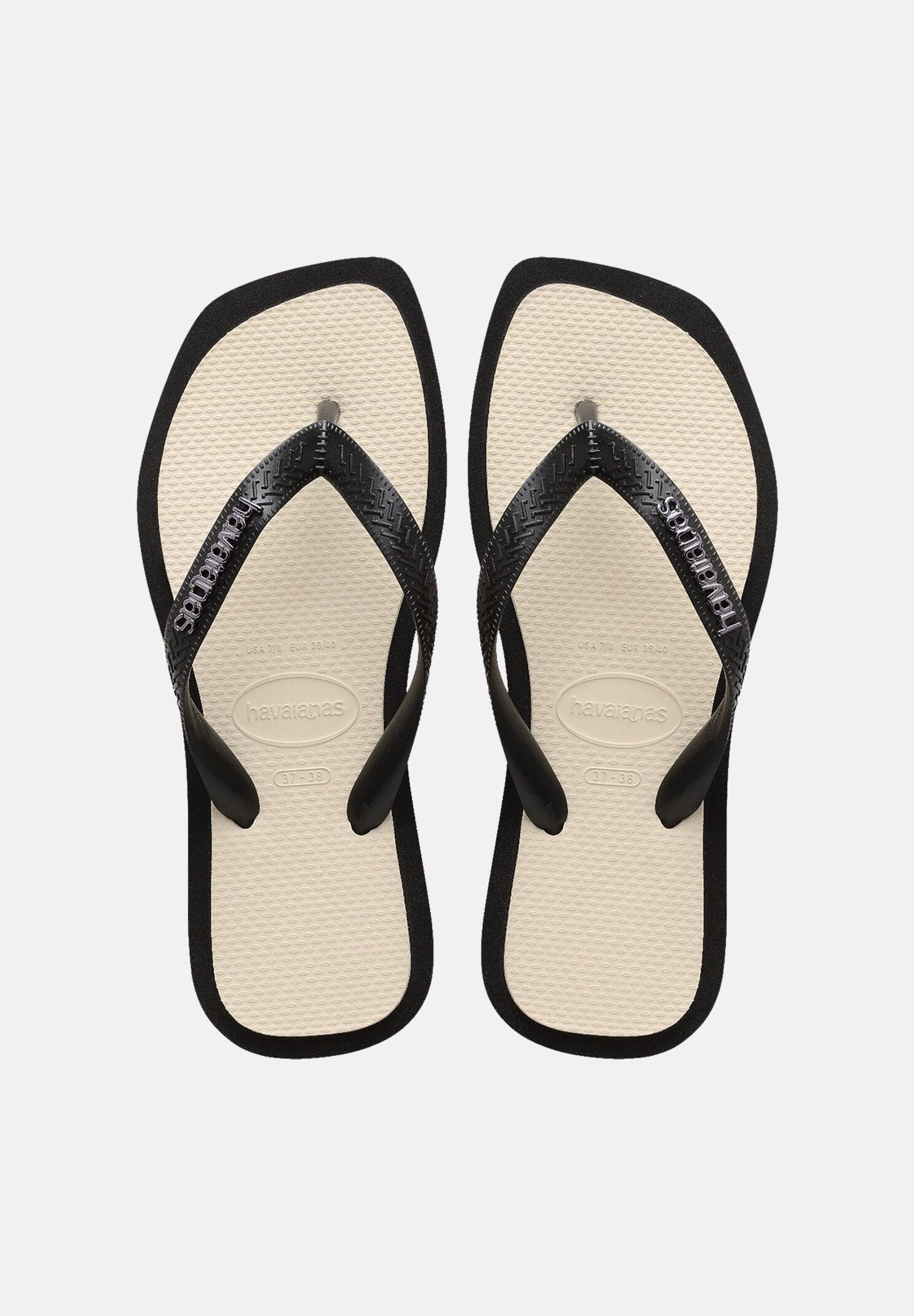 HAVAIANAS Infradito Top Square Fusion neri e panna da donna 4149944 0090 HAVAIANAS 