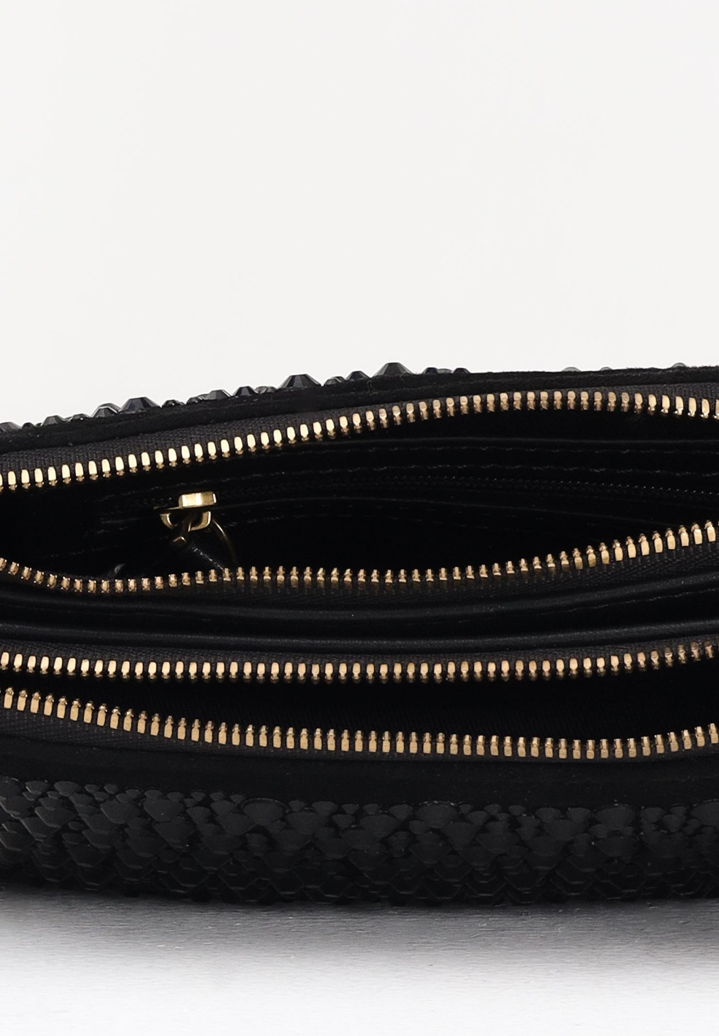 PINKO Borsetta Mini Double full strass nera da donna 105359A2WF Z99Q PINKO 