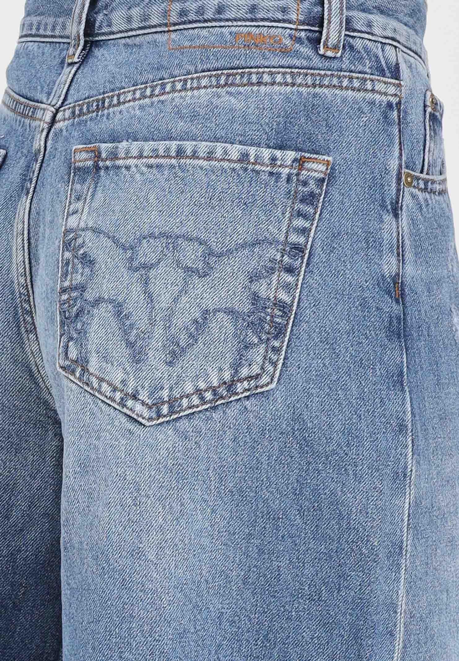 PINKO Bermuda in denim da donna con orlo distressed 104646A2RU PJV PINKO 