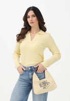 ONLY Maglioncino in tessuto a coste giallo da donna stile polo 15344841 DOCR ONLY 