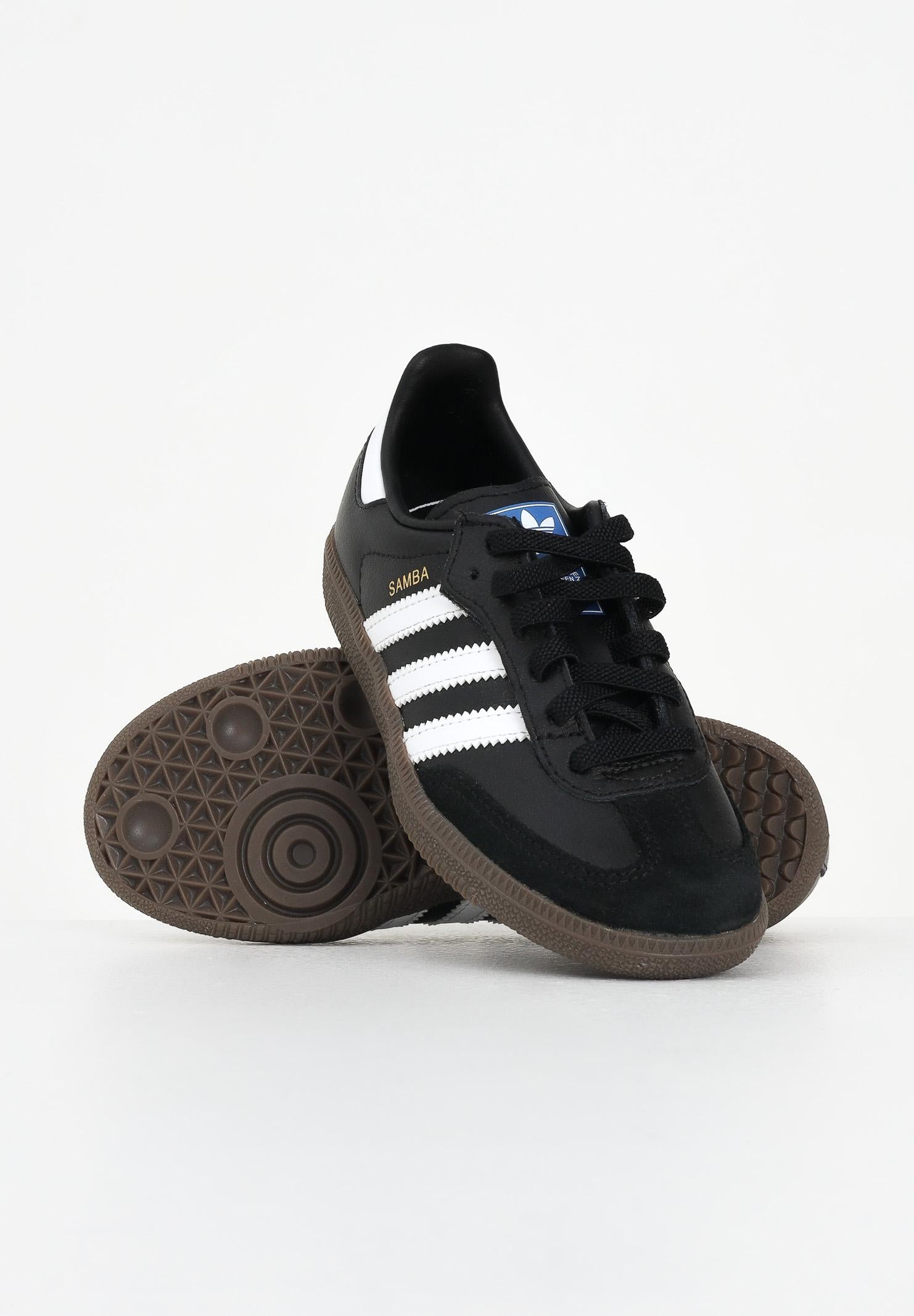ADIDAS ORIGINALS Sneakers Samba OG Comfort Closure Elastic Lace nere per bambino e bambina JQ6390 . ADIDAS ORIGINALS 