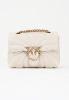 PINKO Borsa a tracolla Mini Love Bag Puff panna da donna in nappa con trapuntatura Butterfly 100039A1EX Z14Q PINKO 