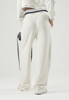 CALVIN KLEIN JEANS Pantaloni Logo Waistband Wide Leg Joggers vanilla heather beige, colore basico beige, donna. LV047G253G P4P CALVIN KLEIN JEANS 
