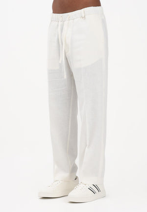 I'M BRIAN Pantalone in lino bianco da uomo PA3702 002 I'M BRIAN 