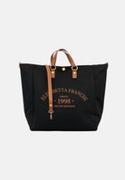 ELISABETTA FRANCHI Borsa mare nera e cuoio da donna con logo BS14A62E2 B58 ELISABETTA FRANCHI 