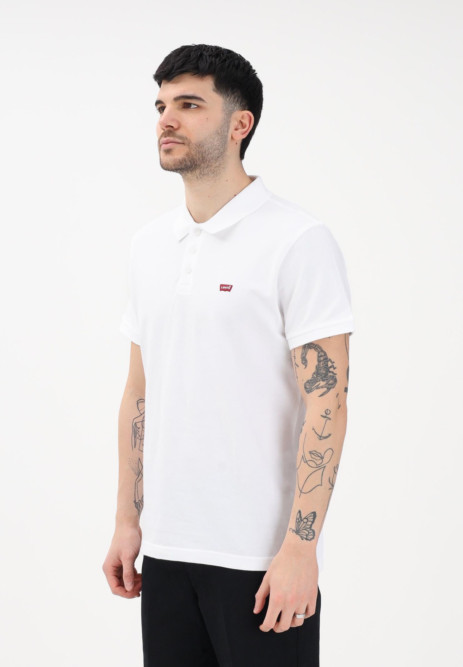 LEVI'S Polo a manica corta bianca da uomo con patch logo 35883-0003 . LEVI'S® 