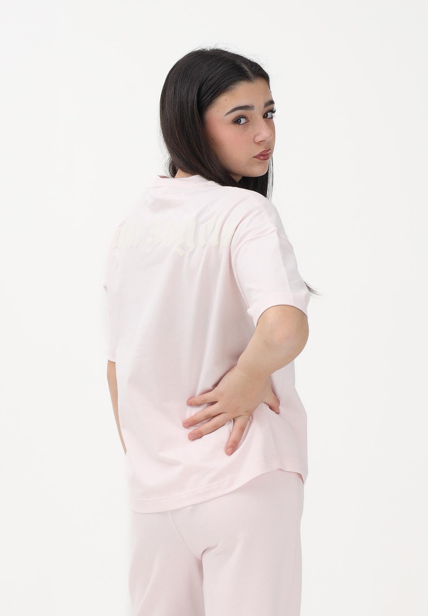 PALM ANGELS T-shirt a manica corta rosa per donna, ragazze e bambine con logo PGAA001S26JER001 042 PALM ANGELS 