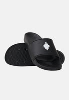 MARCELO BURLON COUNTY OF MILAN Ciabatte nere da uomo con logo COMAS2606794888 . MARCELO BURLON COUNTY OF MILAN 