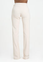 ELISABETTA FRANCHI Pantalone elegante color latte da donna in doppio crêpe PA12156E2 DZ9 ELISABETTA FRANCHI 