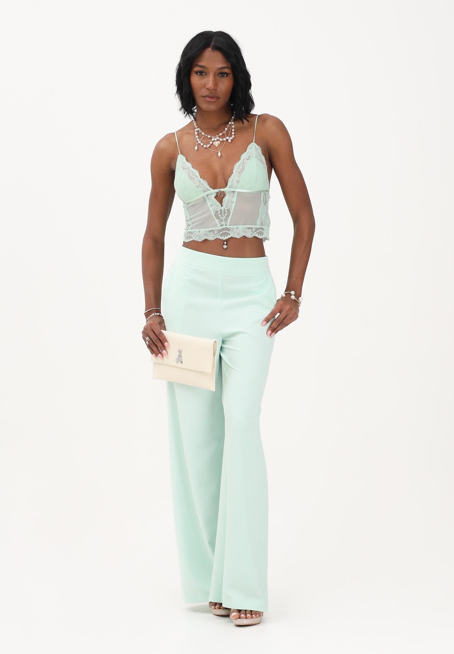 PATRIZIA PEPE Bralette verde acqua da donna in tulle e pizzo 2I0144A602 G632 PATRIZIA PEPE 