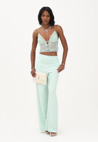 PATRIZIA PEPE Bralette verde acqua da donna in tulle e pizzo 2I0144A602 G632 PATRIZIA PEPE 