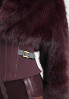 ELISABETTA FRANCHI Pelliccia bordeaux da donna con bustier GB05A57E2 EA4 ELISABETTA FRANCHI 