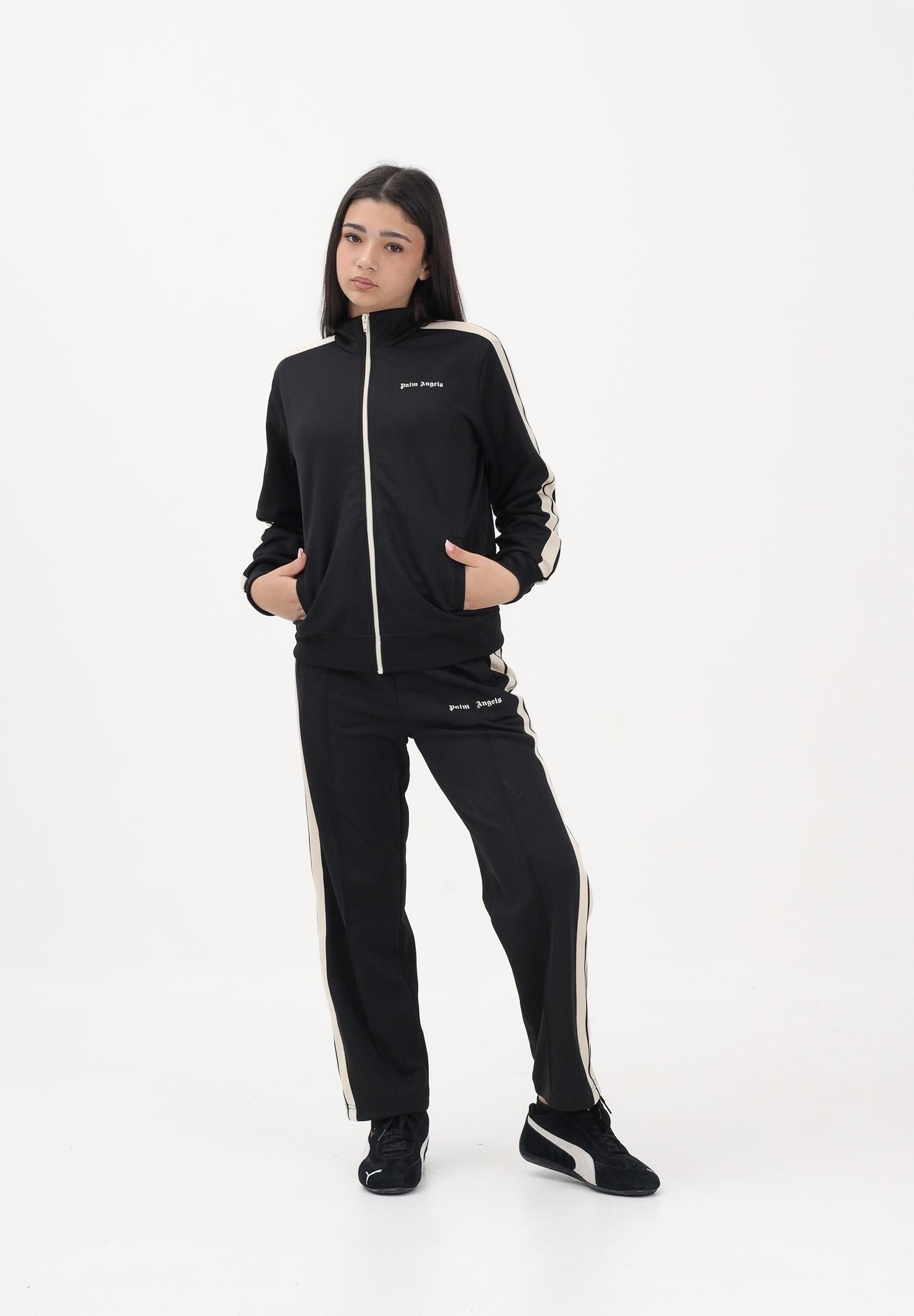 PALM ANGELS Pantalone sportivo nero per donna, ragazzi e bambini con logo PBCJ002S26FAB001 110 PALM ANGELS 