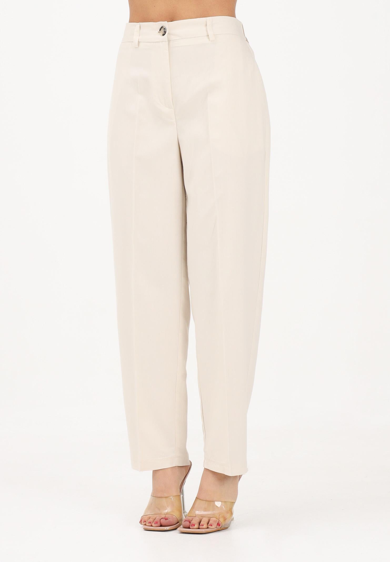 VICOLO pantalone casual in lino Burro beige, donna. TAB1626 BU VICOLO 