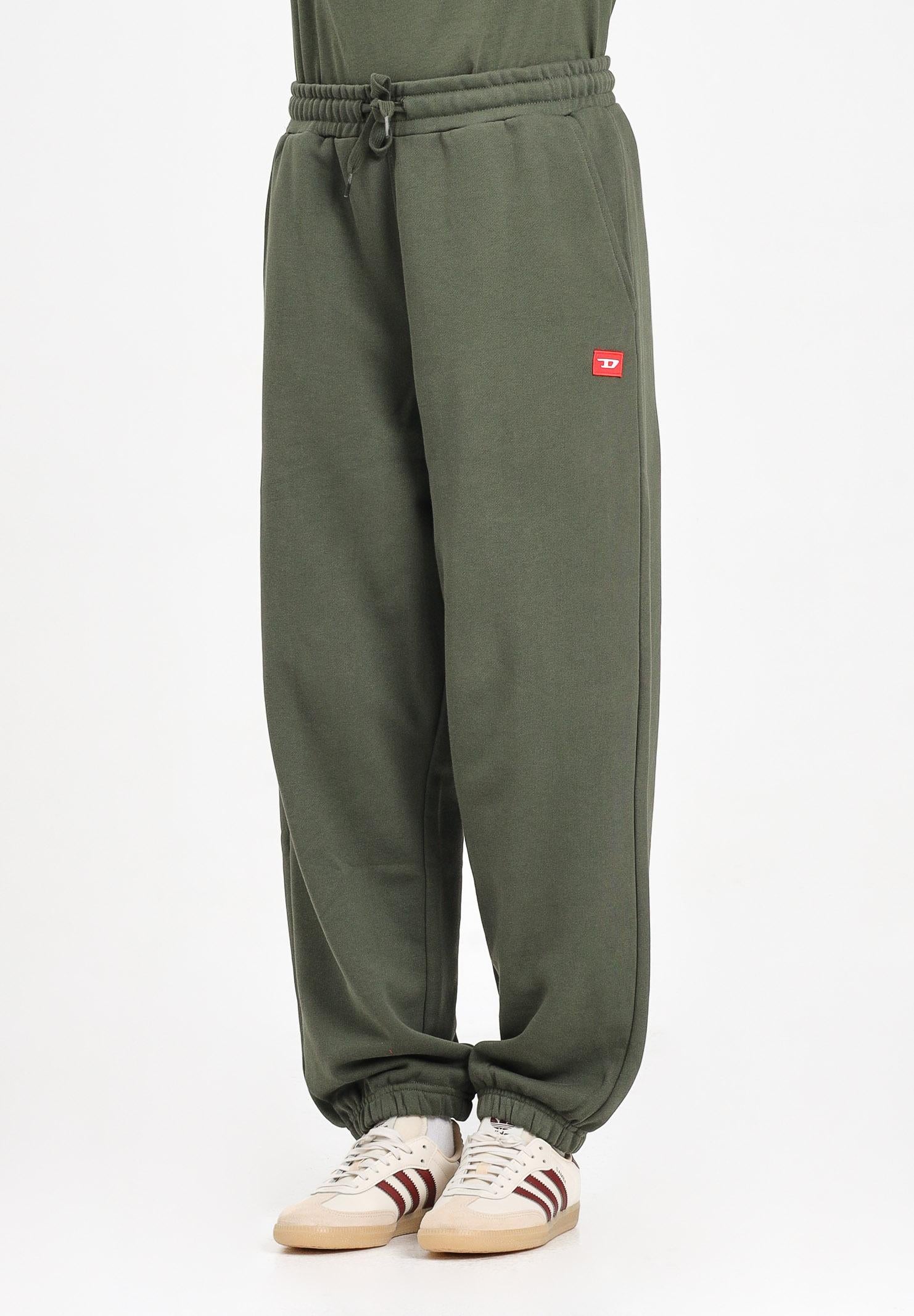 DIESEL Pantalone sportivo verde militare per donna, ragazzi e bambini con logo J024610GEAD K513 DIESEL 
