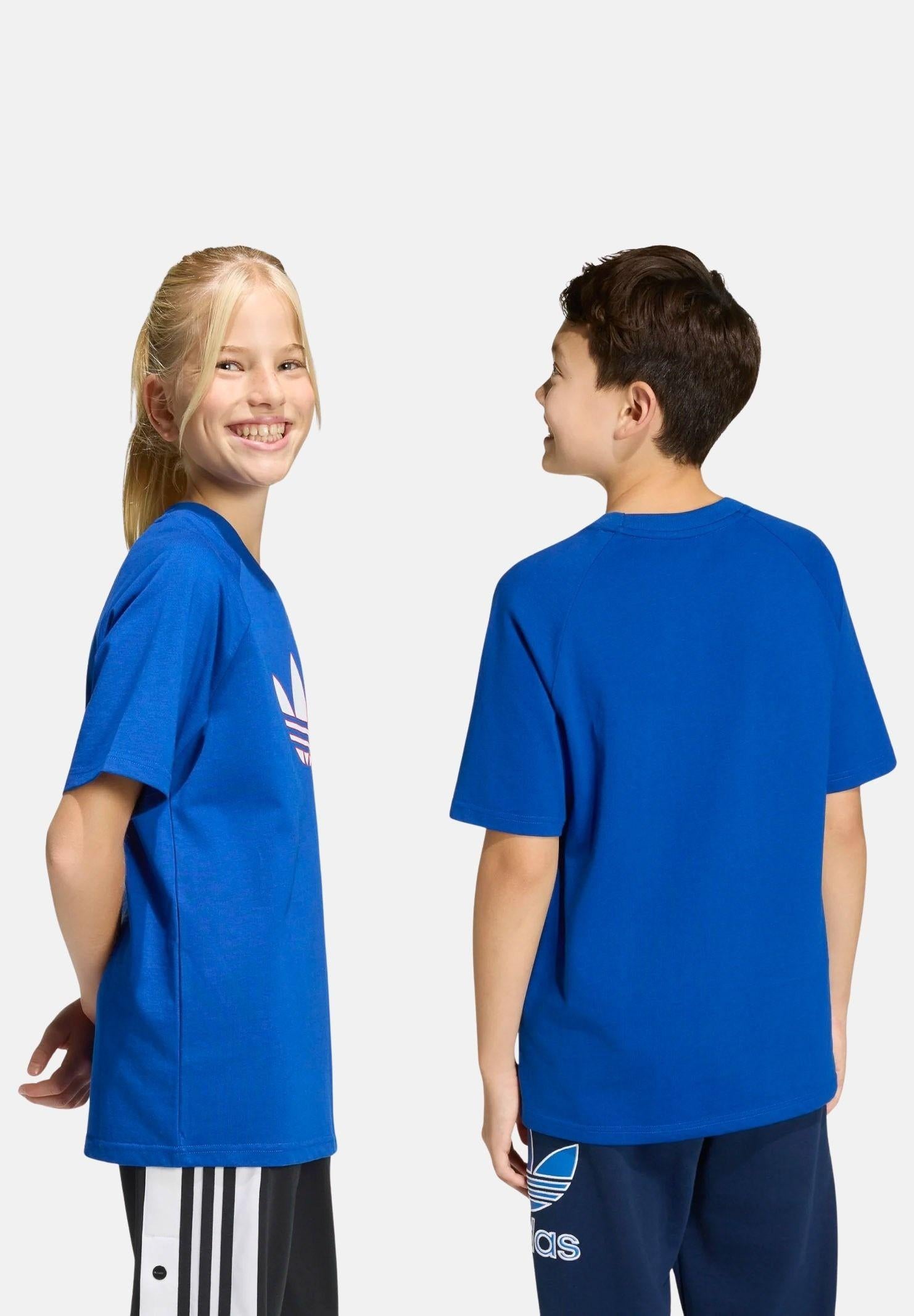 ADIDAS ORIGINALS T-shirt a manica corta Trefoil Loose blu acceso per bambino e bambina KE2872 . ADIDAS ORIGINALS 