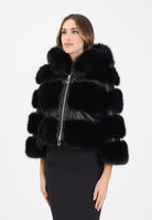 YES LONDON Pelliccia nera da donna ECO031 NE YES LONDON 