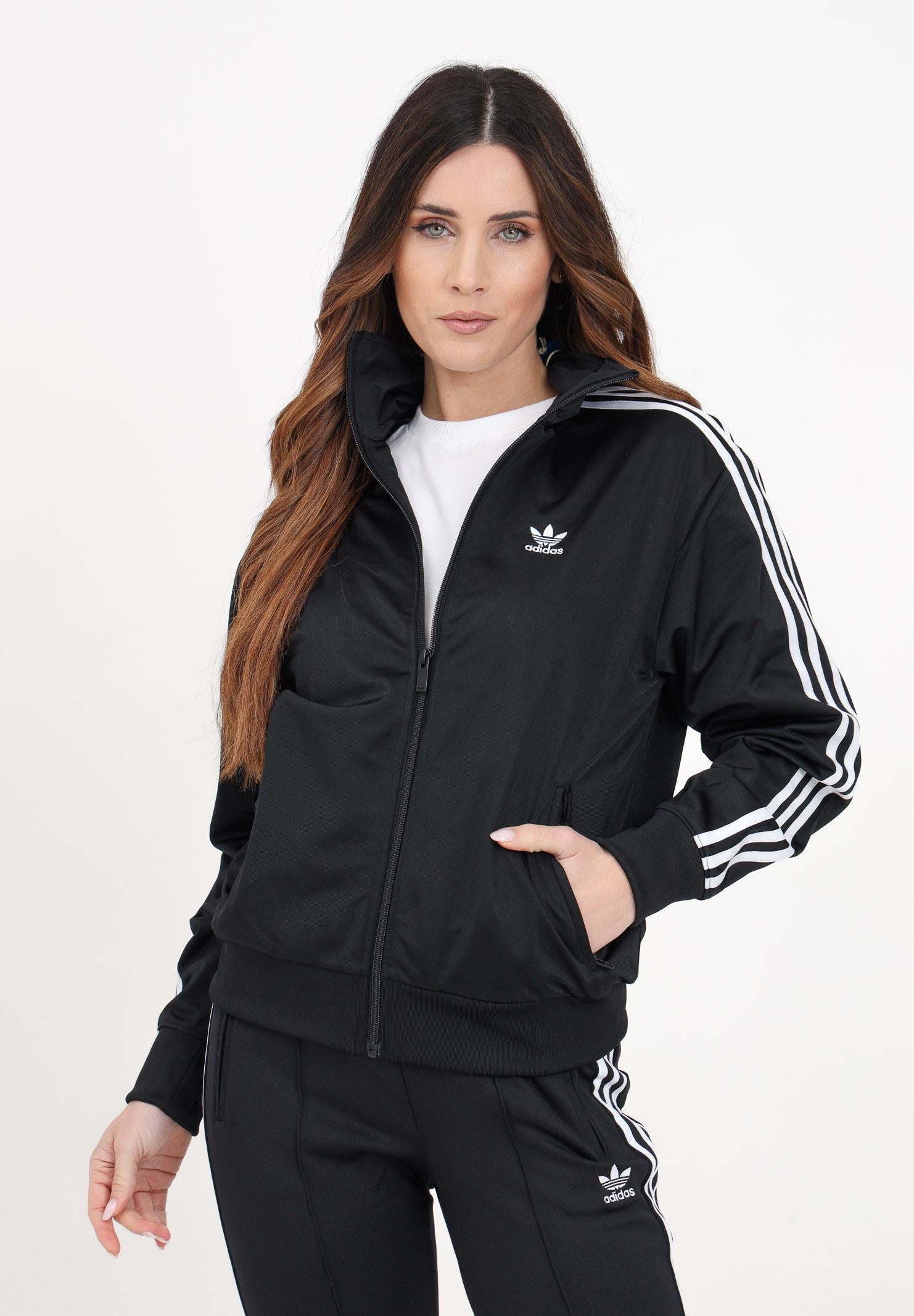 ADIDAS ORIGINALS Felpa con zip Adicolor Classics Loose Firebird nera da donna IT7405  ADIDAS ORIGINALS 