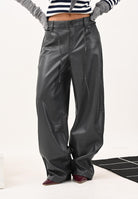 ONLY Pantalone in eco-pelle color grigio da donna 15351275 BlackenedPearl ONLY 