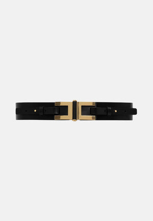 ELISABETTA FRANCHI Cintura nera da donna con dettaglio logo CT50S61E2 110 ELISABETTA FRANCHI 