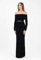 ELISABETTA FRANCHI Abito lungo nero da donna in velluto AM34S57E2 110 ELISABETTA FRANCHI 