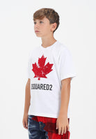 DSQUARED2 T-shirt a manica corta bianca per donna, ragazzi e bambini con logo DQ2982D00XM DQ100 DSQUARED2 