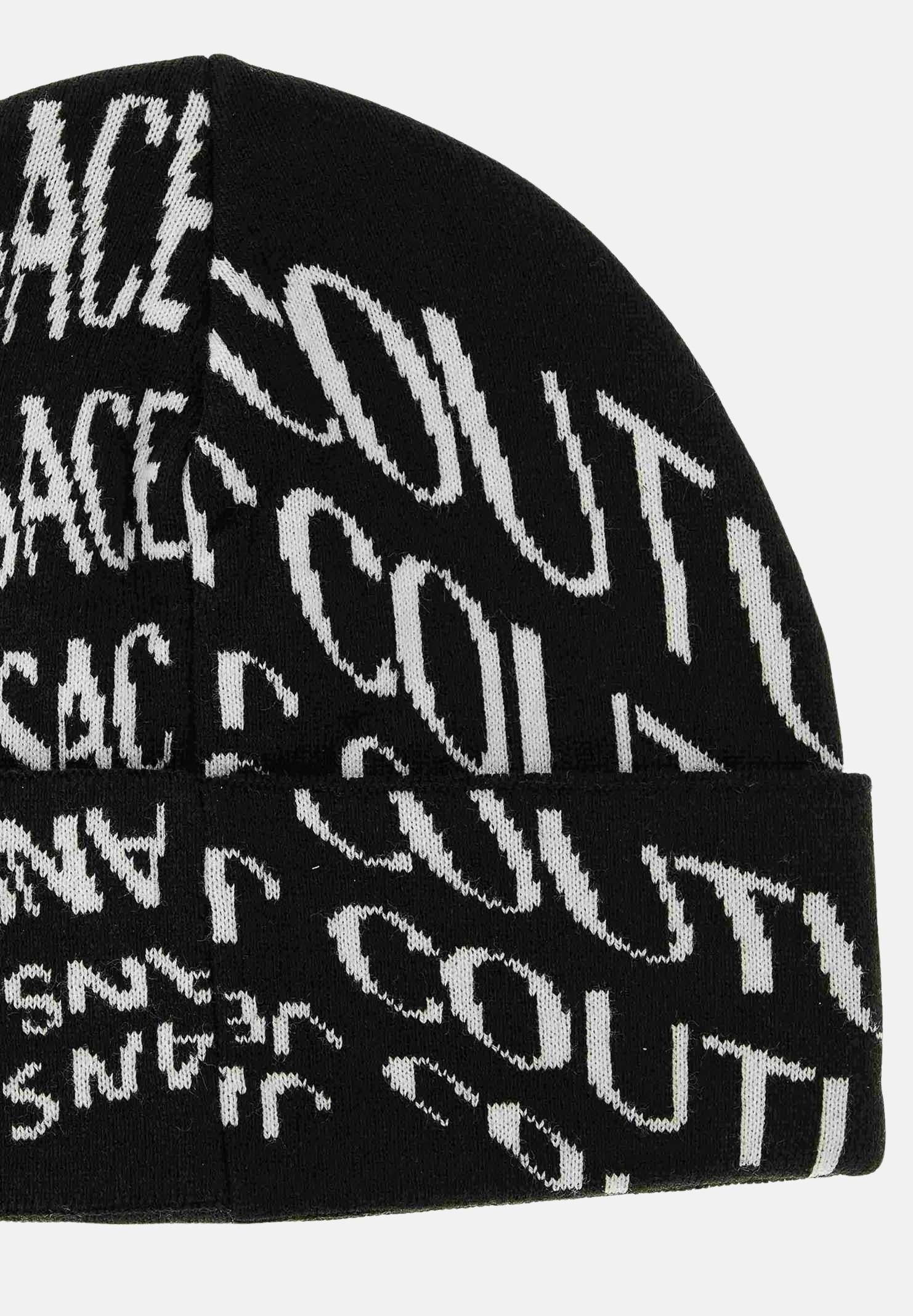 VERSACE JEANS COUTURE Berretto di lana nero da uomo con fantasia logo 79GAZK54ZG398 L01 VERSACE JEANS COUTURE 