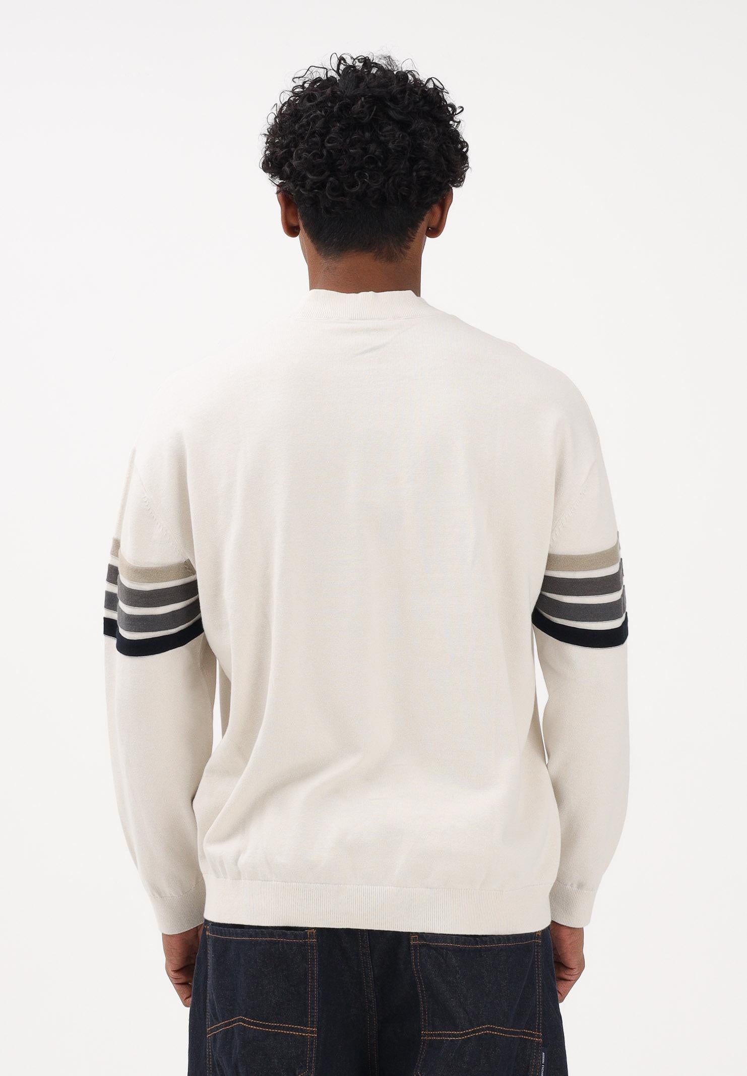 ARMANI EXCHANGE Maglioncino girocollo panna da uomo con bande a contrasto XM002424AF11960 M1302 ARMANI EXCHANGE 