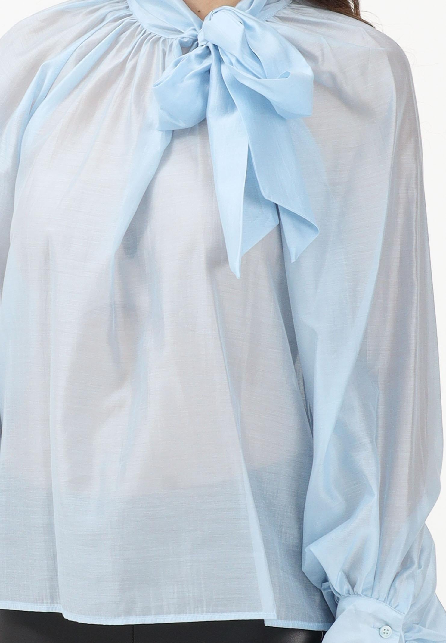 VICOLO Blusa celeste da donna con fiocco TF0488 CE VICOLO 