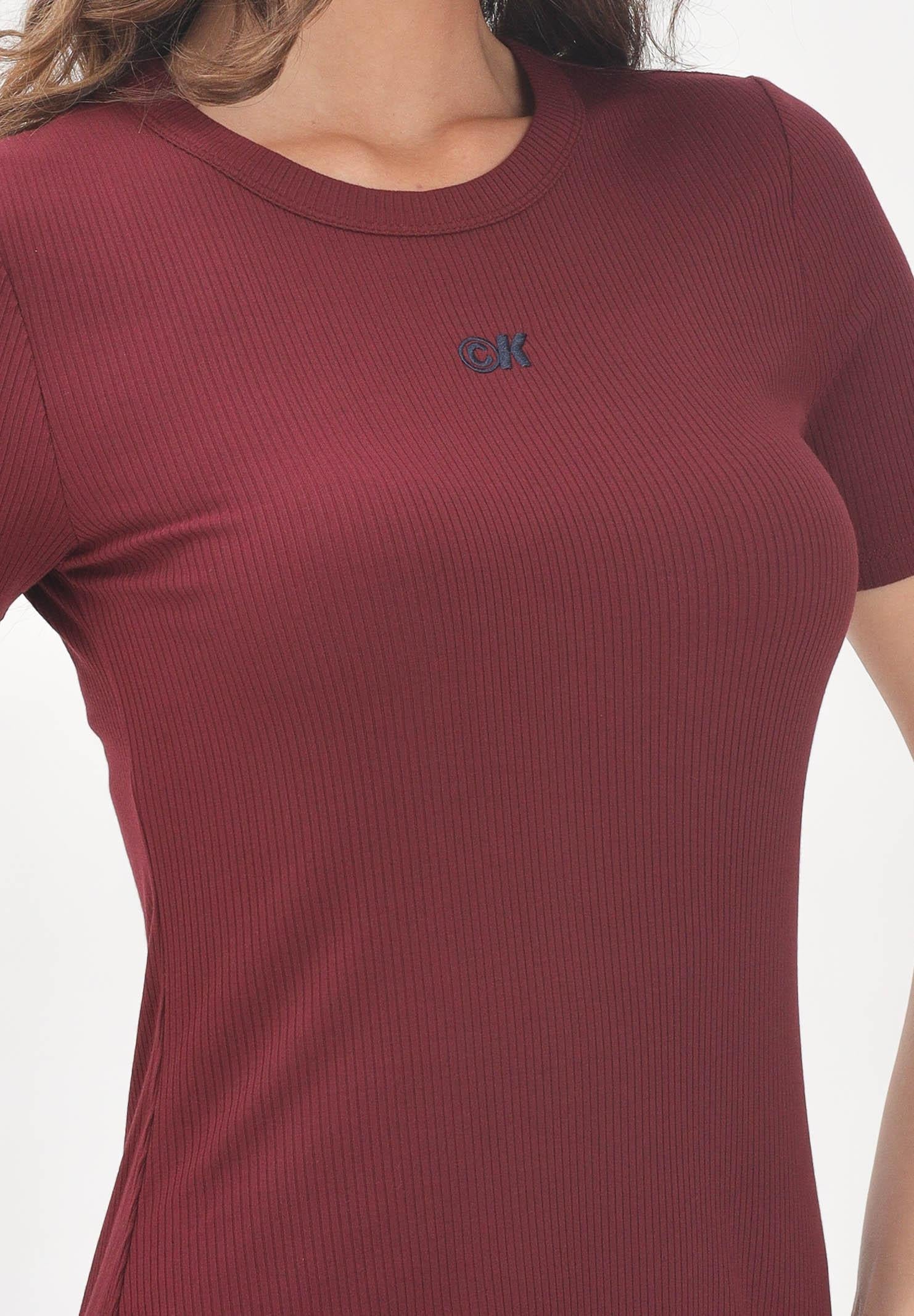 CALVIN KLEIN JEANS Abito midi bordeuax da donna con logo LV044C902GVLP  CALVIN KLEIN JEANS 