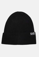 EA7 Berretto nero da uomo in maglia a costine con logo 7X000312AF18469 UC001 EA7 