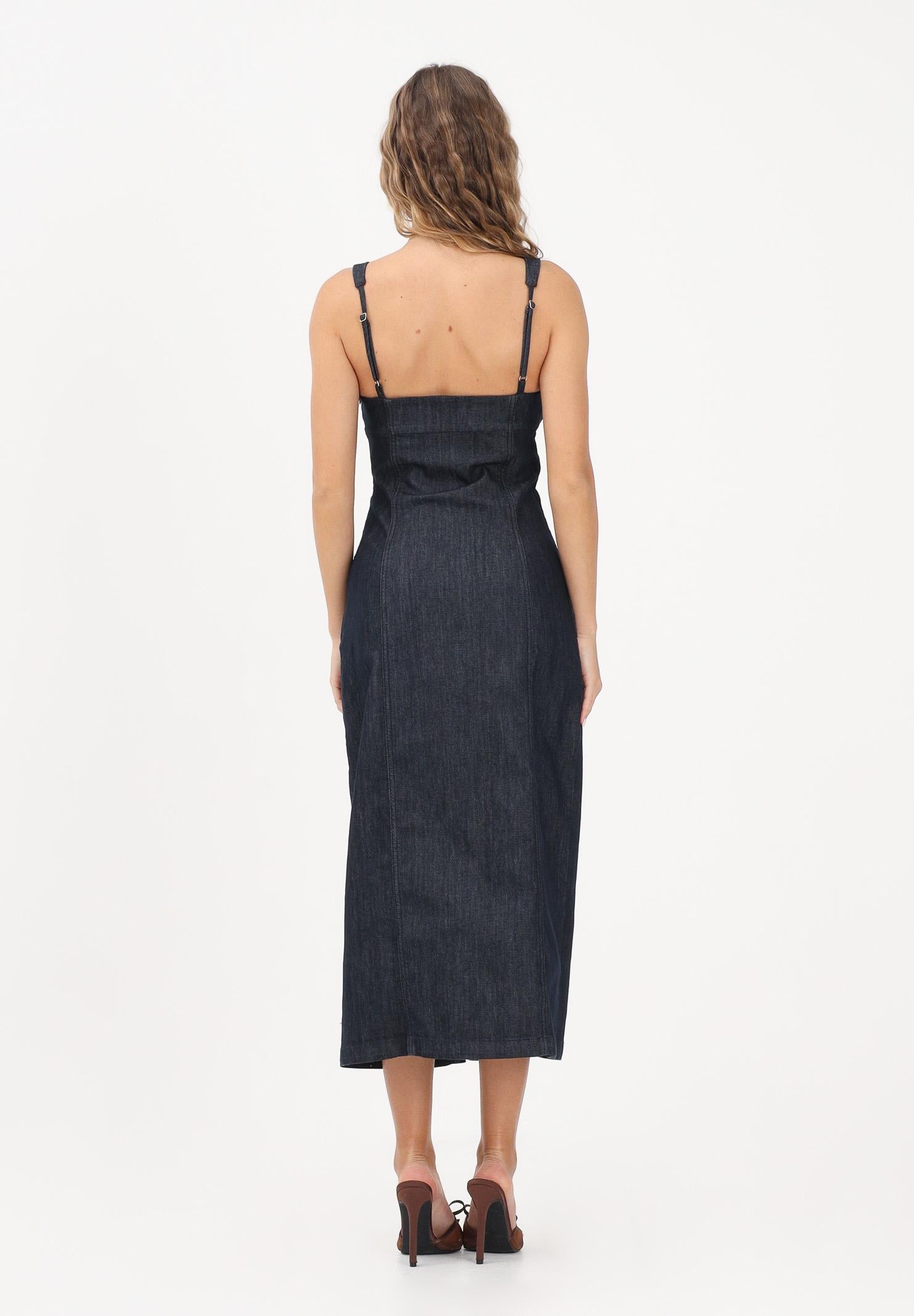 VICOLO Abito midi in denim blu scuro da donna DAB5038 DERI VICOLO 