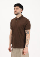 TOMMY HILFIGER Polo a manica corta marrone da uomo con logo MW0MW39994 GV0 TOMMY HILFIGER 